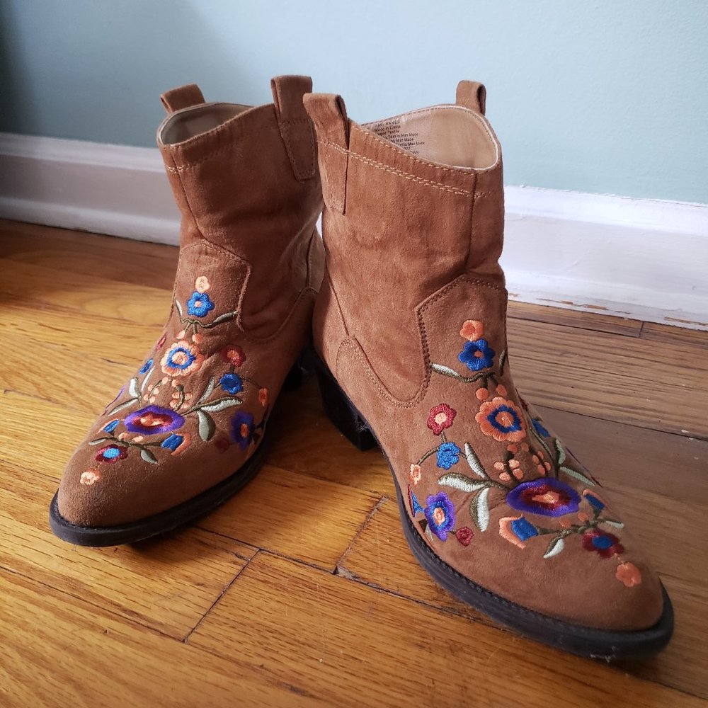 Boho Ankle Cowgirl Boots